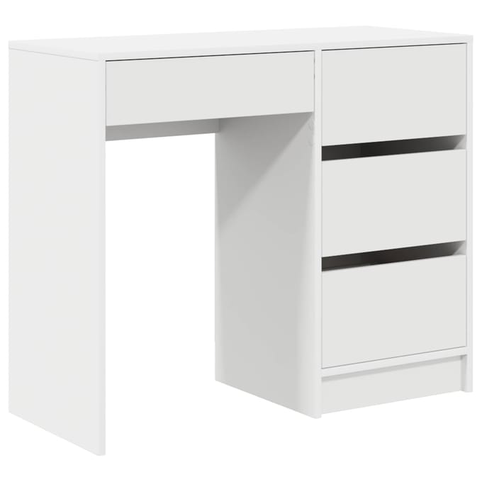 vidaXL - Bureau - Wit - Bewerkt - hout - 90 - x - 37.5 - x - 75 - cm