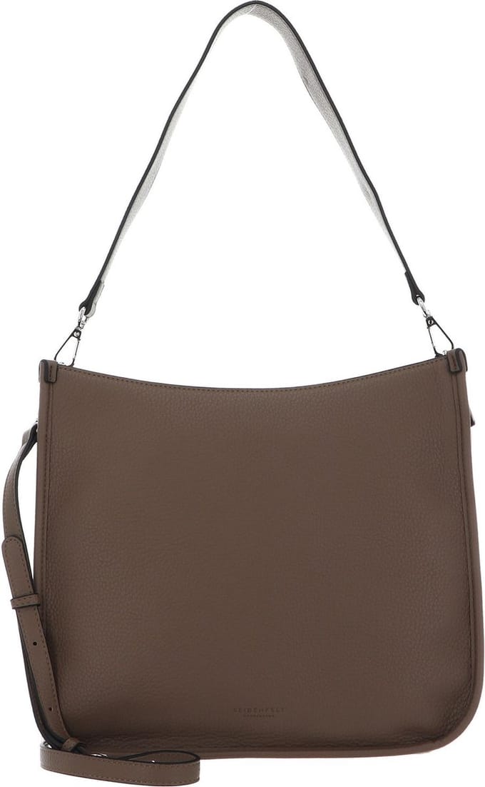 SEIDENFELT MANUFAKTUR Schoudertas Dale Hobo Bag Almond Grey Bruine