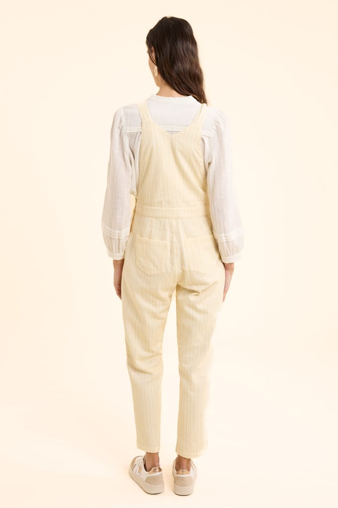 ICode Ecru Denim Dungarees With Yellow Stripes Ecru Taglia: 42 | Tute Outlet | Donna | Blu