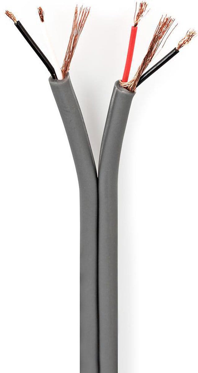 Nedis Audiokabel - 4 x 0.16 mm² - Koper - 100 m - Rond - PVC - Donkergrijs - Rol