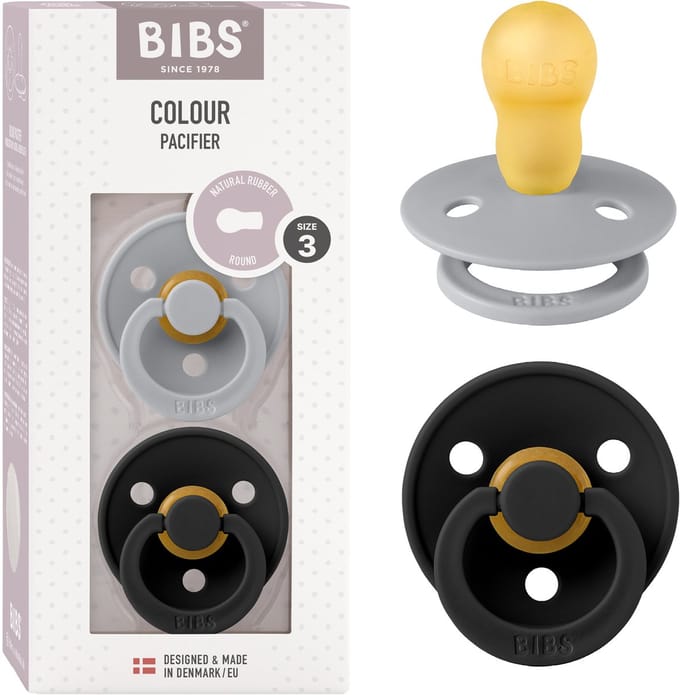BIBS Colour Fopspeen - 18-48 mnd - 2-pack - Rond - Cloud/Black
