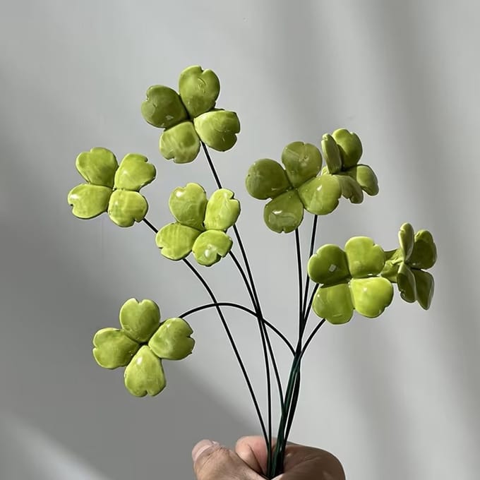 Klavertje vier,keramiek,decoratie voor binnen en buiten