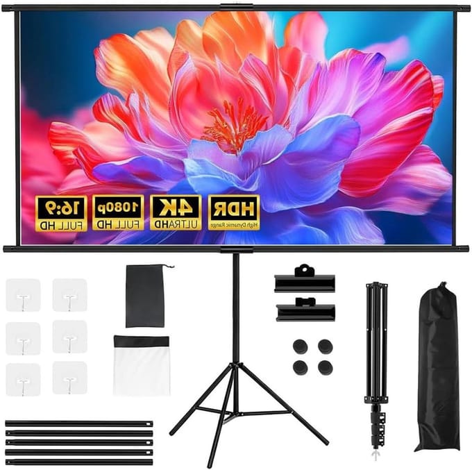 Projectiescherm - Beamer scherm - Thuisbioscoop creëren - 4K HD beeldkwaliteit - 100 inch - Wit