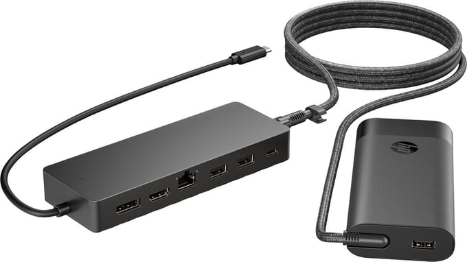 HP Universal USB-C-hub- en laptopladercombinatie