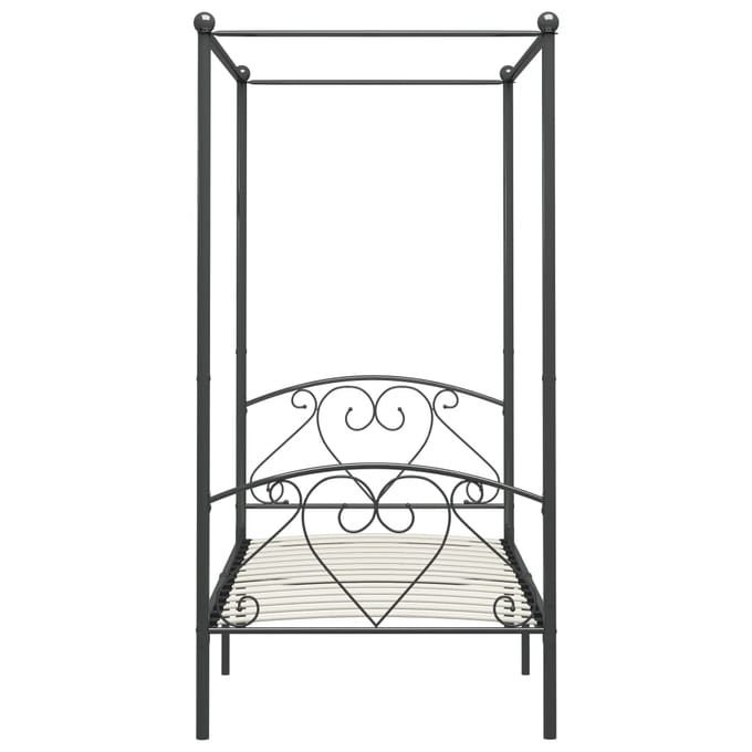 vidaXL - Hemelbedframe - metaal - grijs - 120x200 - cm