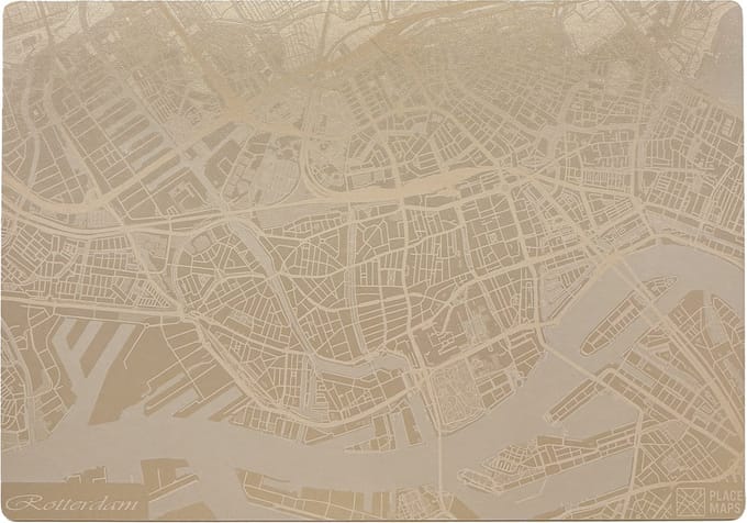 Place Maps Placemat Stadskaart Rome - Kunstleer - Champagne - 1 Stuk