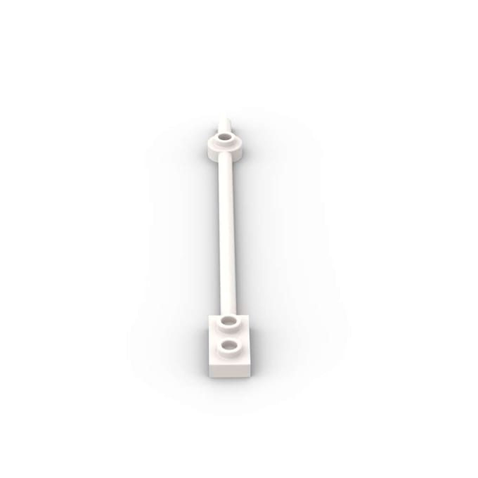 MOC 10 STUKS 99784 Staaf 12L Met 1 x 2 Plaat Einde Holle Studs Bouwstenen Kit 42445 Plaat Bakstenen Deeltje DOE-HET- white