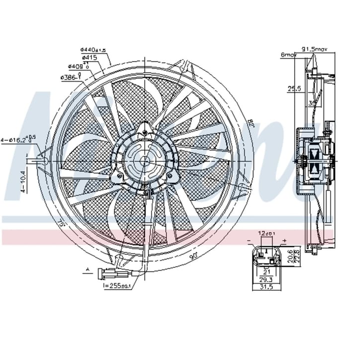Koelventilatorwiel, motorkoeling NISSENS 85674