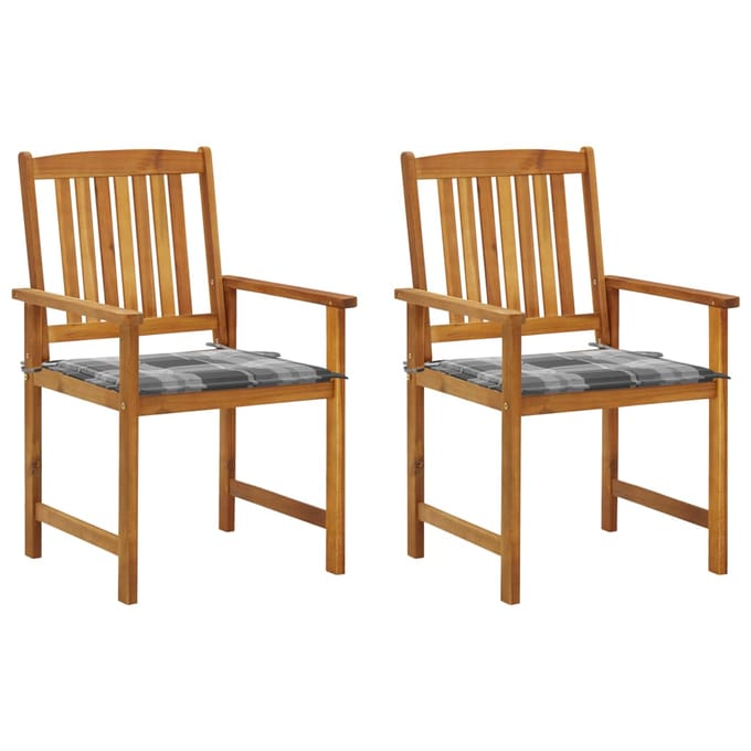 vidaXL - Tuinstoelen - 2 - st - met - kussens - massief - acaciahout