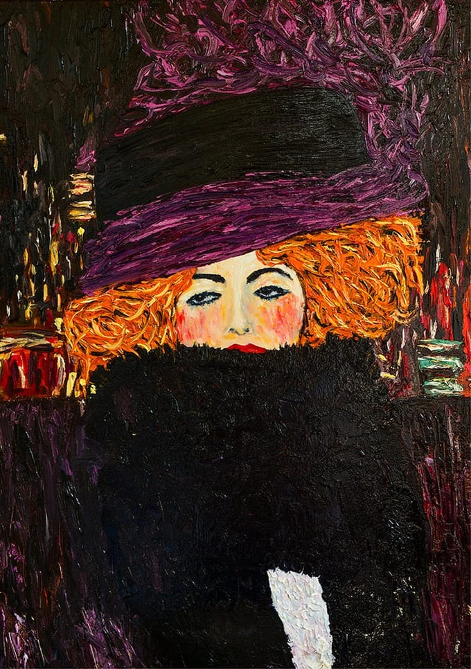 *SALE - Purple Hat- Mint by Michelle decoupage papier A1
