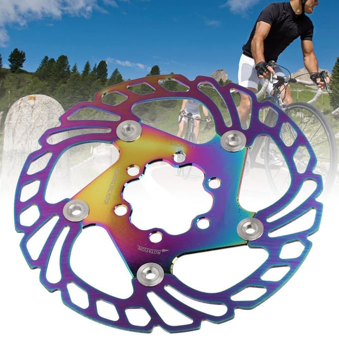 Disques de Frein à Disque de Vélo 6 Clous Accessoire de Cyclisme pour VTT Couleur Placage 140MM blue