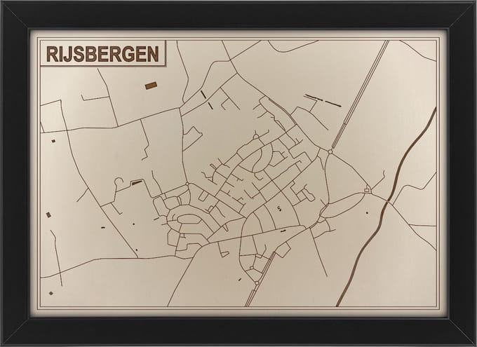 Houten stadskaart van Rijsbergen