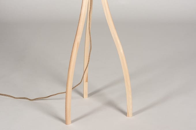 Lumidora Vloerlamp 31048 - ORLANDO - E27 - Zwart - Hout - ⌀ 45 cm