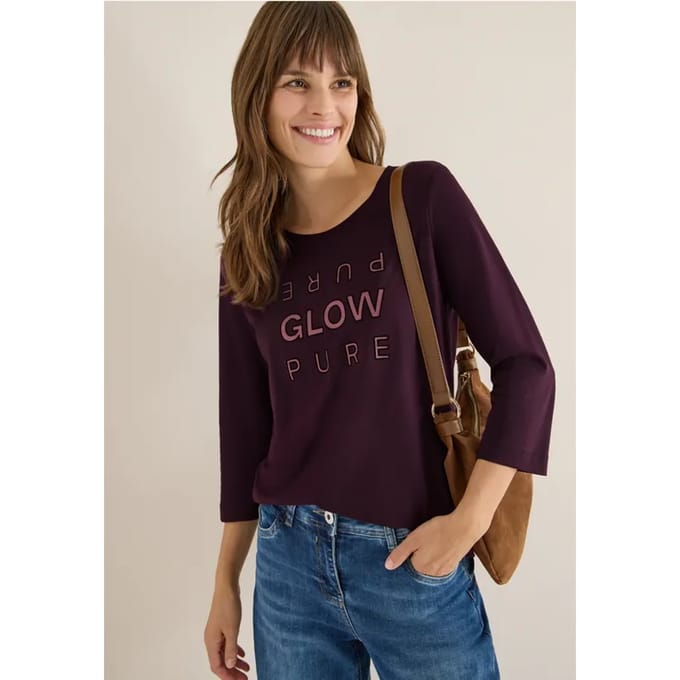 Shirt met glitter tekst