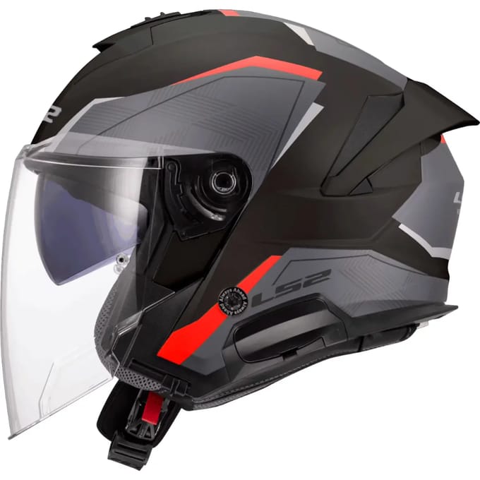 LS2 OF618 Verso II Air Zwart Rood Jethelm - Maat M - Helm