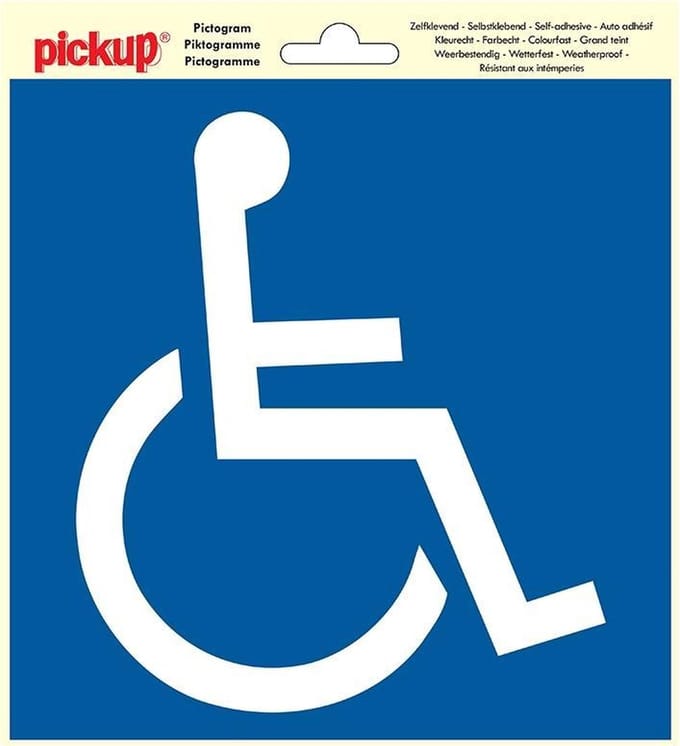Pickup Pictogram 20x20 cm - Toegankelijk voor rolstoel