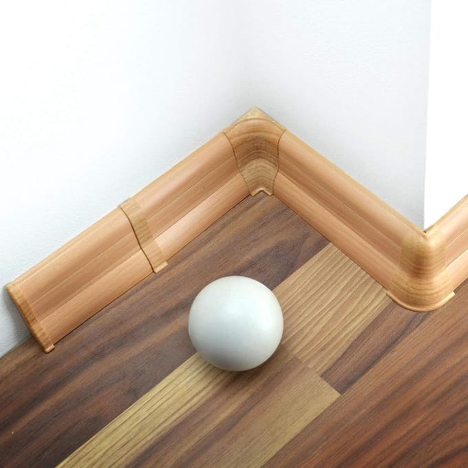 PVC Plinten in Beuken Laminaatlook - 20 Meter - 62 mm Hoog