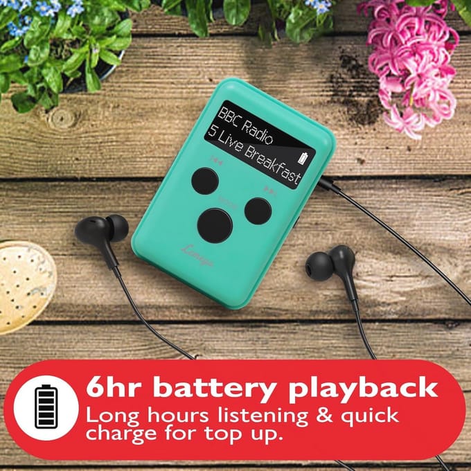 Draagbare DAB+ Radio met Hoofdtelefoon, Oplaadbare Batterij en LCD Display