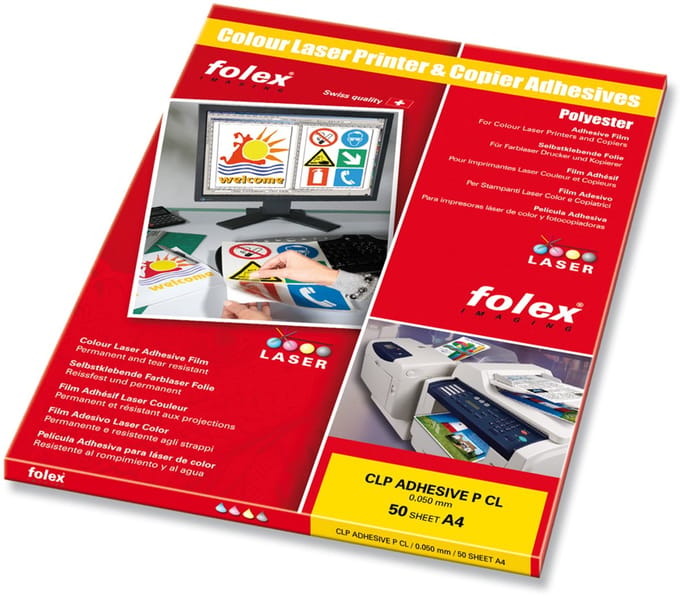 FOLEX Transparante zelfklevende laserfolie A4 voor kleurenprinters