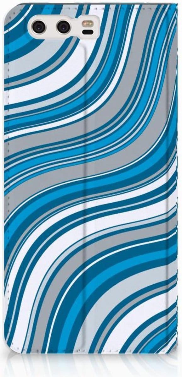 Huawei P10 Plus Hoesje met Magneet Waves Blue