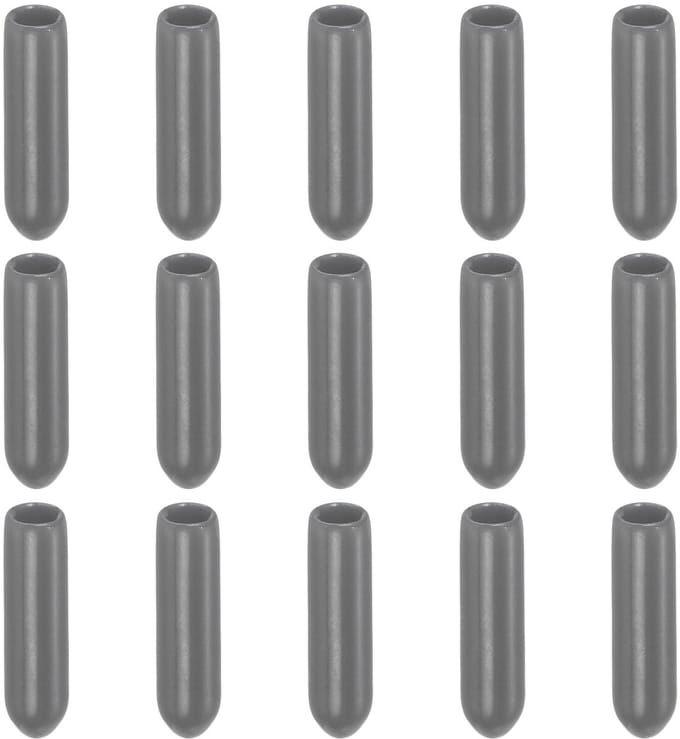 Dailygoods- Eindkappen 100 Pack - Rubber Beschermkap - Schroefdraad Protector - Slijtvast - Donkergrijs - Binnendiameter 4 mm