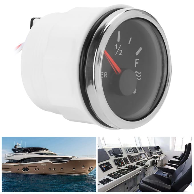 52mm2in Waterniveaumeters 9?32V DC Slim Alarm voor Marine Boot RV 0?190 ohm Europese Sensor black