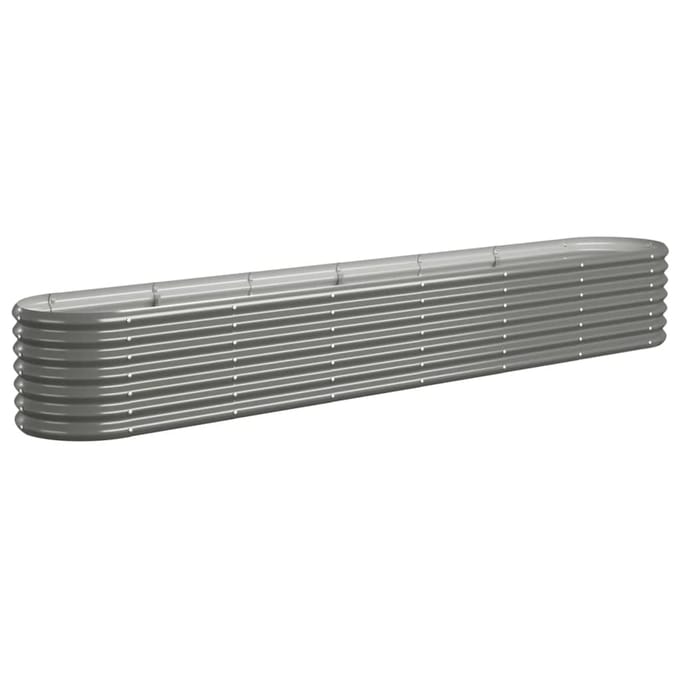 vidaXL - Plantenbak - 260x40x36 - cm - gegalvaniseerd - staal - grijs