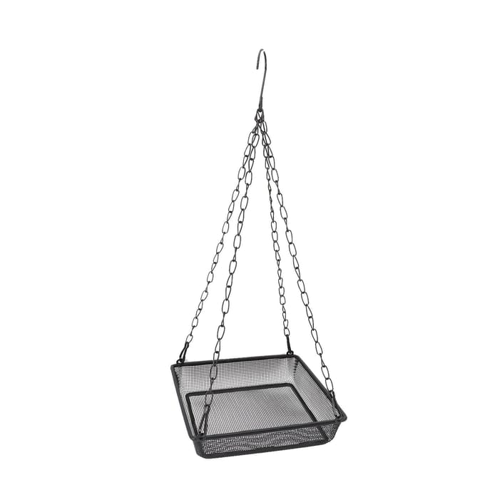 Hangende Vogelvoeder Koolstofstaal Gaas Platform Vogelvoedingsbak voor Tuin Buiten white