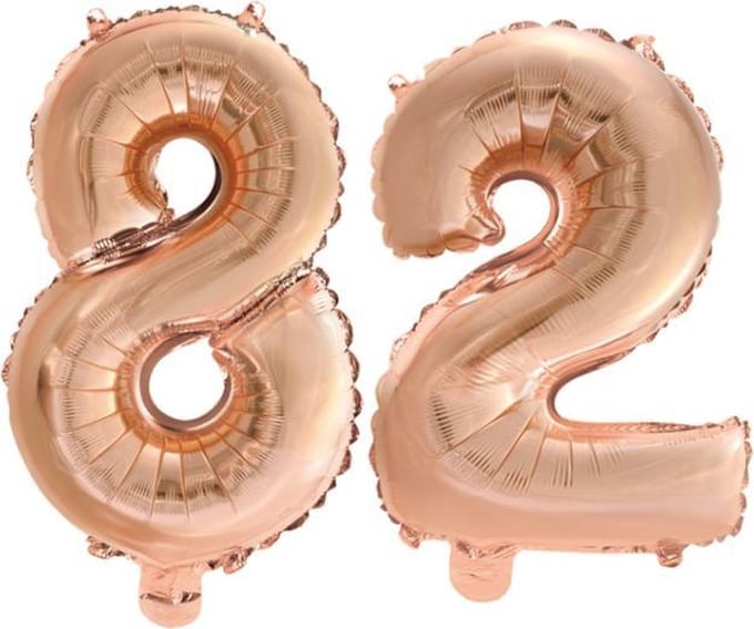 Folieballon nr. 82 Rosé Goud 41cm