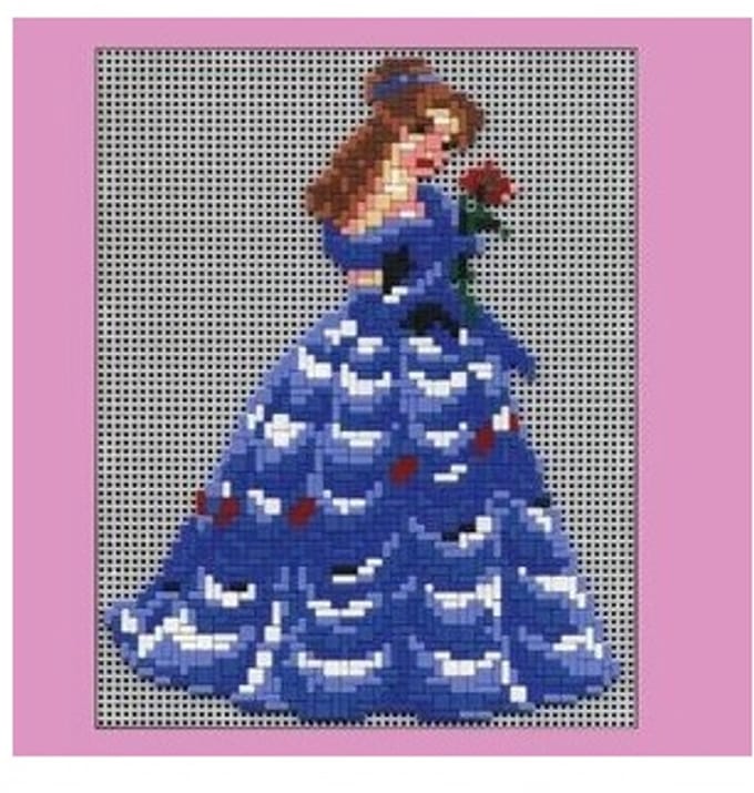 Stickit prinses in het blauw - motief 2, ca 1.380 steentjes, compatible met Ministeck