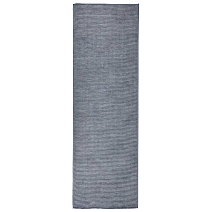 vidaXL - Buitenkleed - platgeweven - 80x250 - cm - blauw