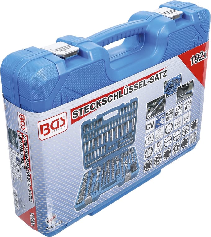 BGS Dopsleutelset zeskant 1/4 / 3/8 / 1/2 inches 192 delig