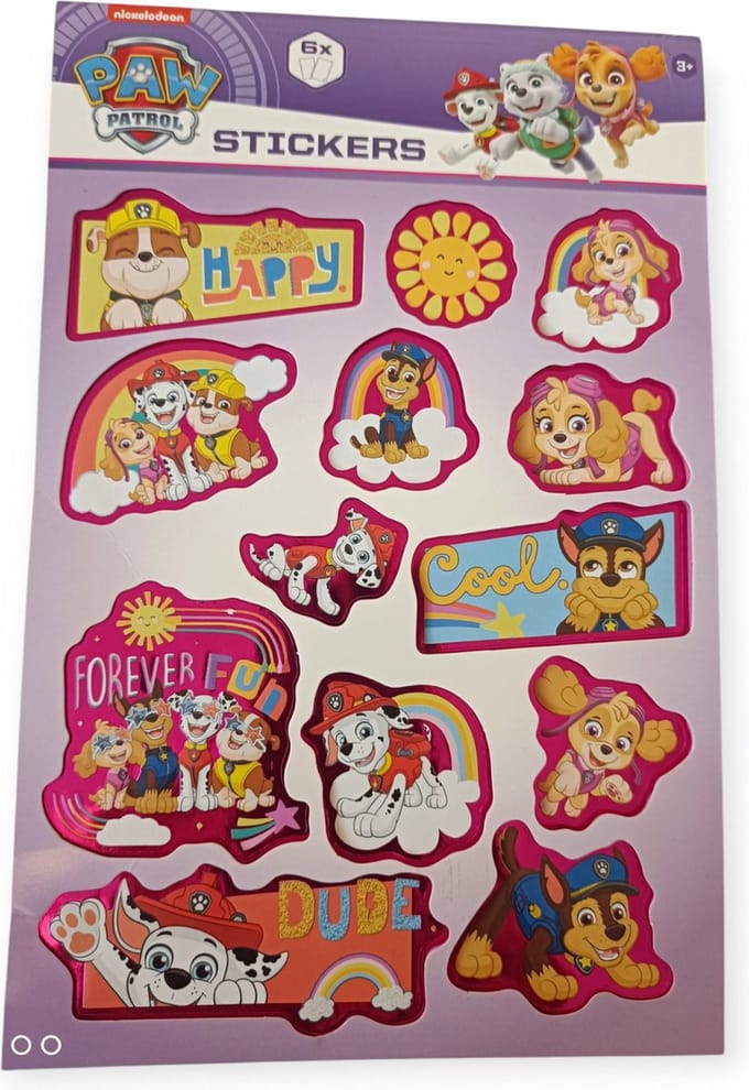 Paw Patrol Stickers 6 stickervellen