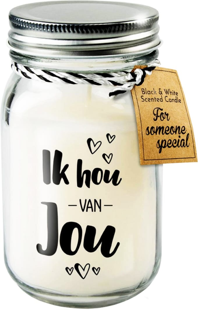 Black & White geurkaars - Ik hou van jou