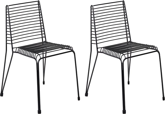 CHIEVE - Set van 2 tuinstoelen - Zwart - Staal