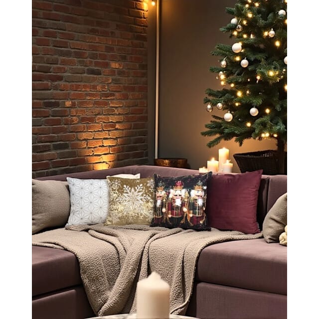 NOVÉE Sierkussen velvet gold crystal | 45 x 45 cm | fluweel/polyester