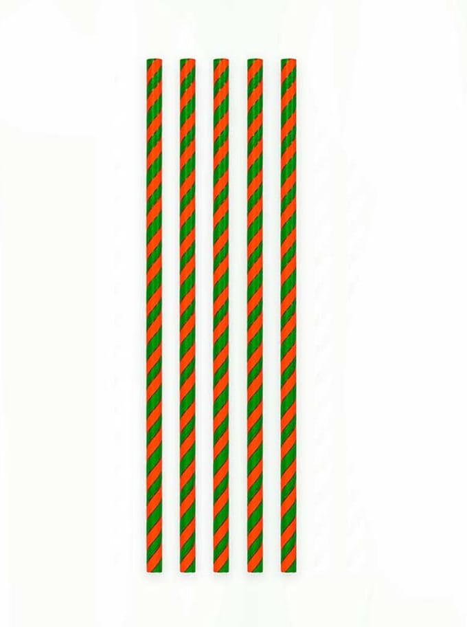 Wefiesta - Papieren Rietjes gestreept rood/groen (20 stuks)