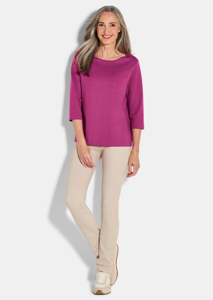 Basic shirt van interlock-jersey - bessen - Gr. 42 van Goldner Fashion