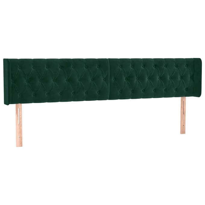 vidaXL - Hoofdbord - LED - 183x16x78/88 - cm - fluweel - donkergroen