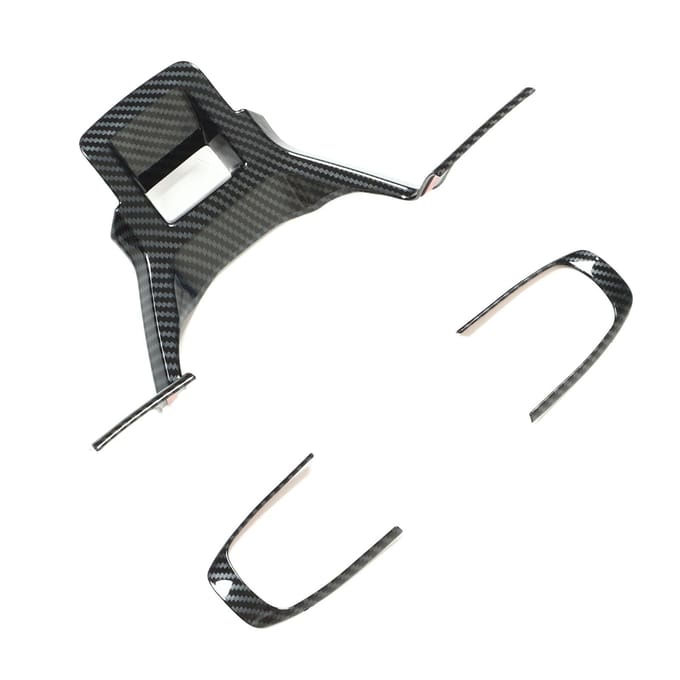 3 STUKS Stuurwielafdekking Frame Koolstofvezel Patroon Roestvrij Glad Oppervlak Vervanging voor KIA gray