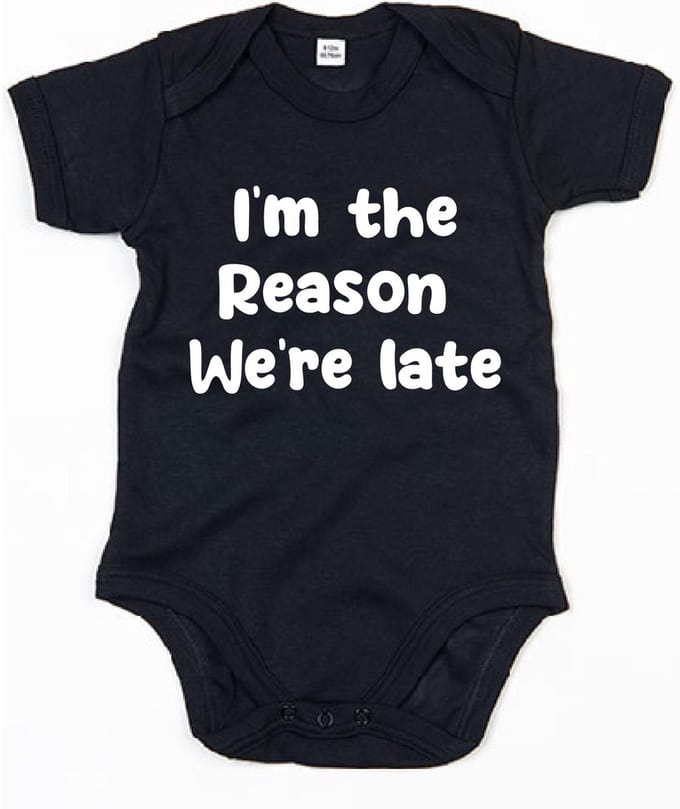 Rompertje I Am The Reason We Are Late-Black-0-3 Maanden