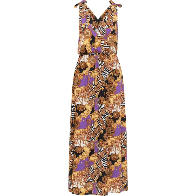 Faina Maxi-jurk met all-over print Dames Oranje Veelkleurig