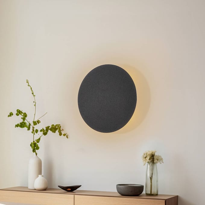 TK Lighting wandlamp Lunia New, zwart, Ø 30 cm
