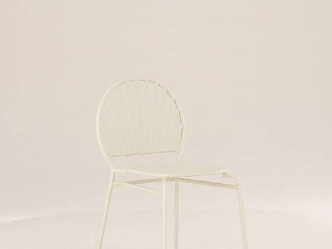 Vente-unique Set van 2 opstapelbare tuinstoelen van metaal - Beige - CEDEIRA van MYLIA
