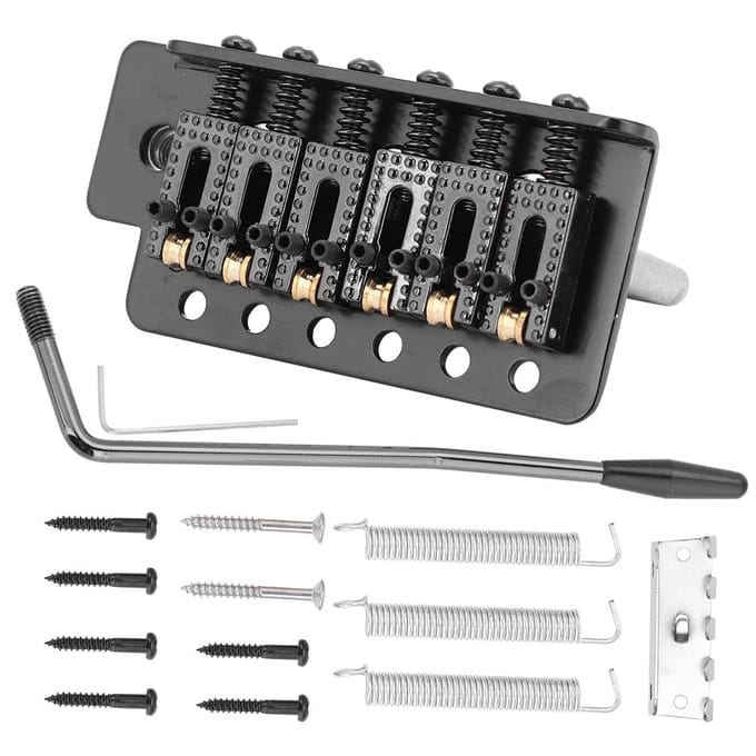 Tremolosysteem met Roller Single Locking Vibratobrug Staartstuk voor ST Gitaar zwart