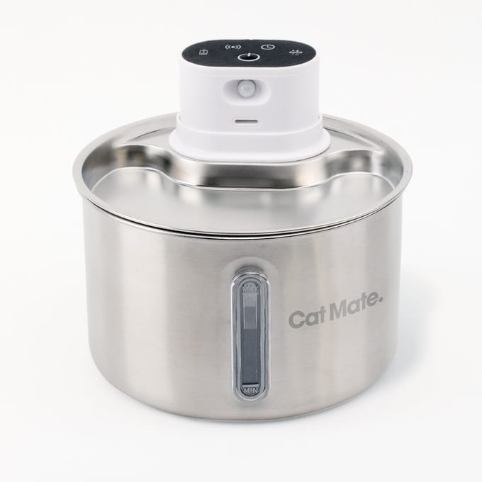 Cat Mate 2,2 liter draadloze roestvrijstalen drinkfontein voor katten