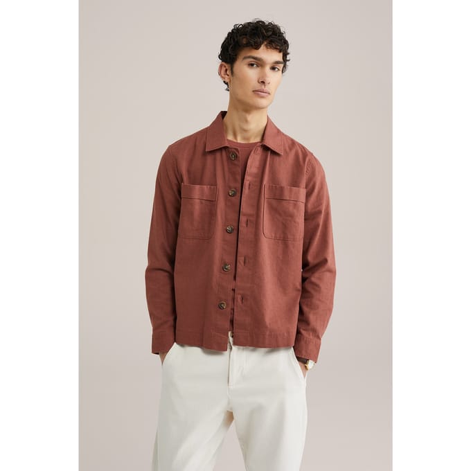 We Fashion Overshirt Rust Brown Größe: M | Casual hemden Outlet | Herren | Braun