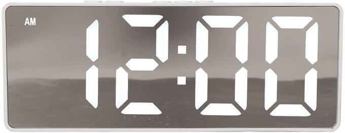 SPHProducts - Digitale Wekker - LED-klok - Minimalistisch ontwerp - Wit - Temperatuurweergave - Perfect voor slaapkamer - Compact formaat