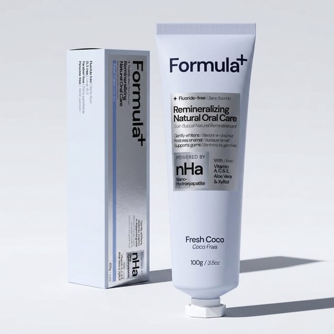 Formula+ Fluoridevrije Tandpasta met Nano-Hydroxyapatite - Fresh Coco