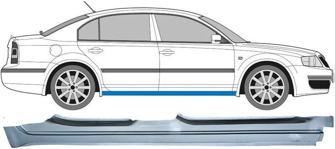 Volledige dorpel voor Skoda Superb 2002-2008 / Rechts